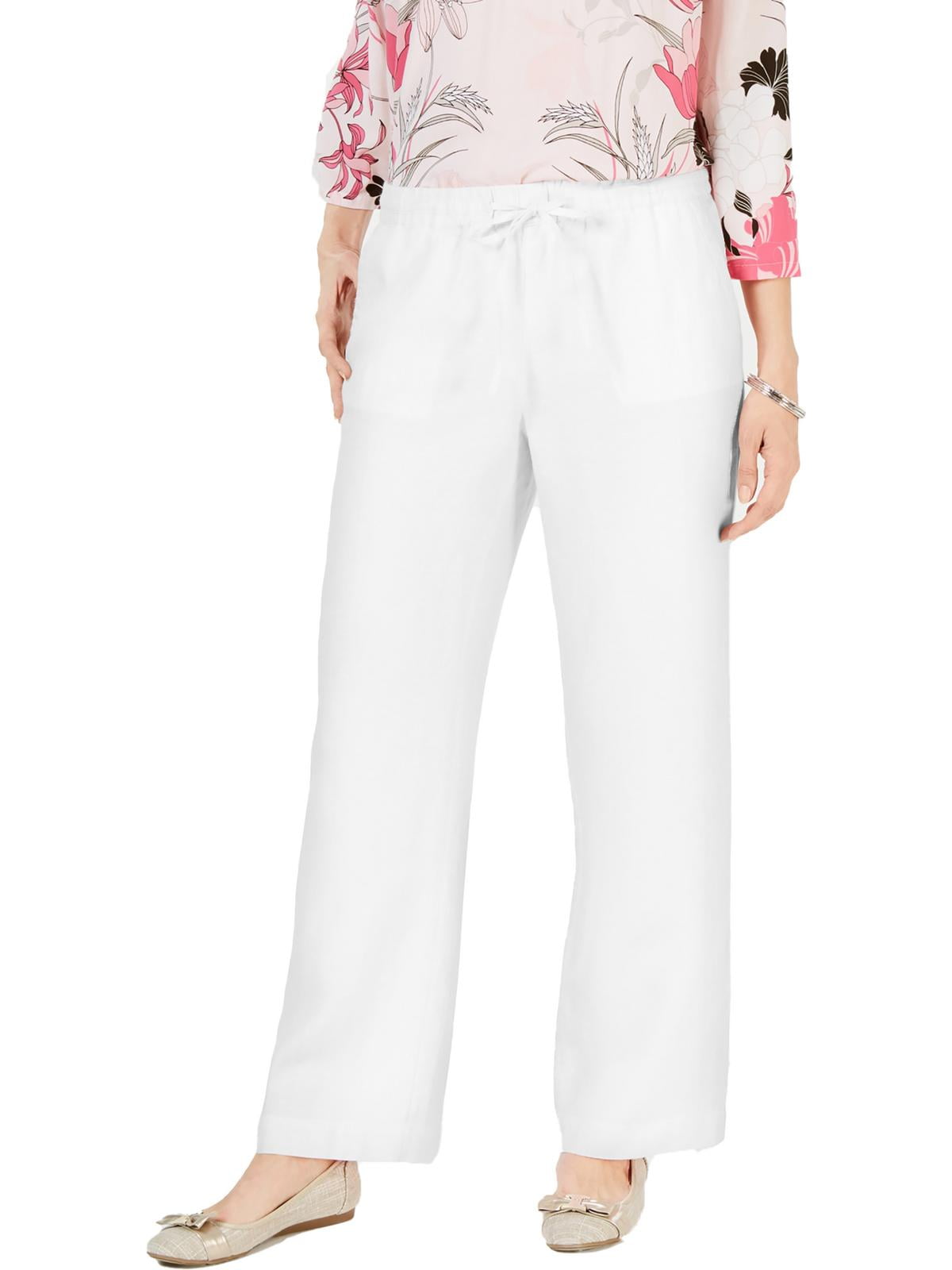 Petite 100% Linen Drawstring Pants
