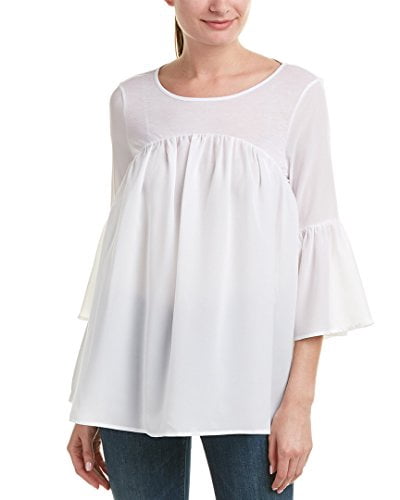 Polly Plains Fluted-Sleeve Top