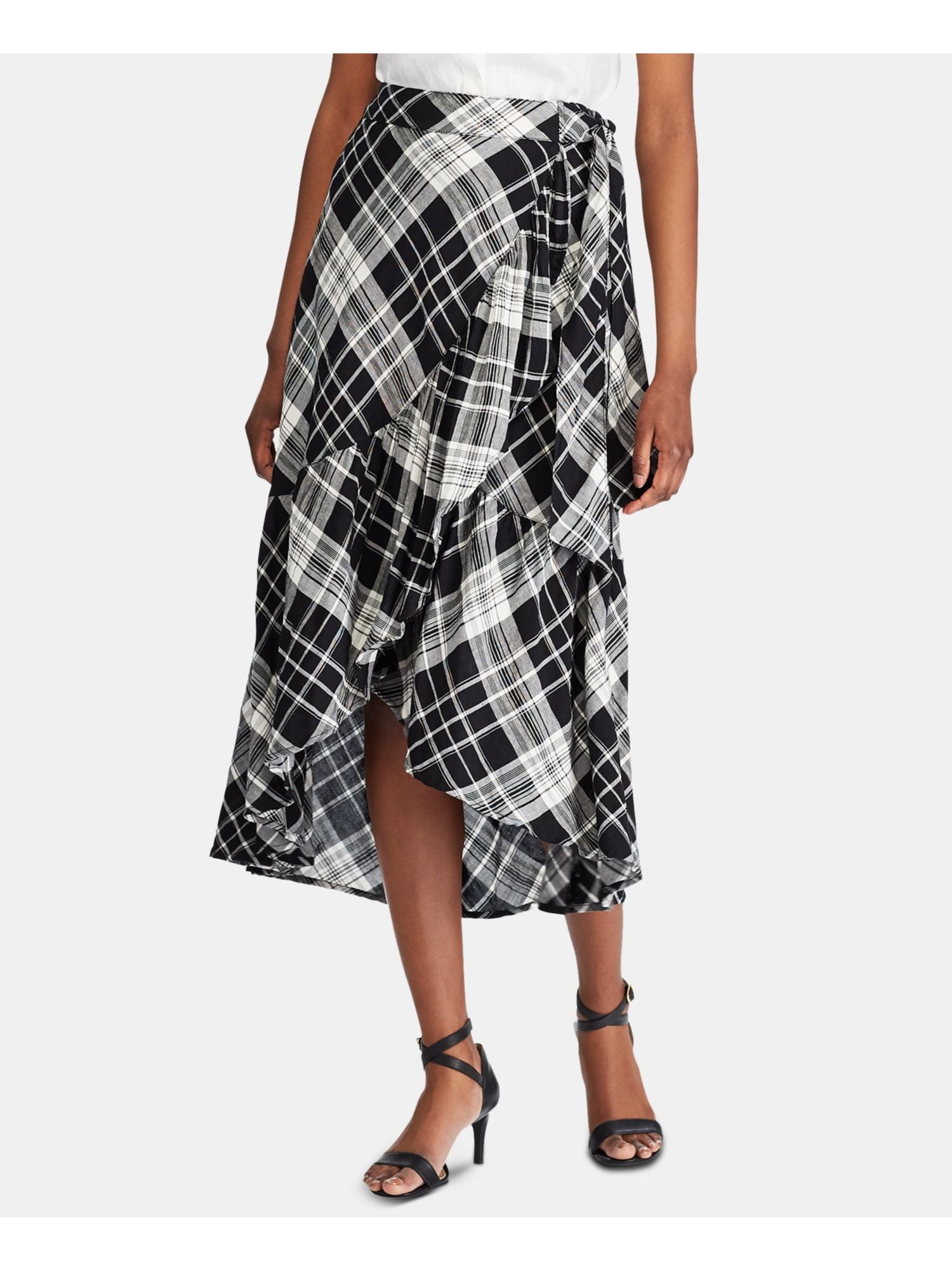 Lauren Ralph Lauren Plaid Print Ruffled Skirt