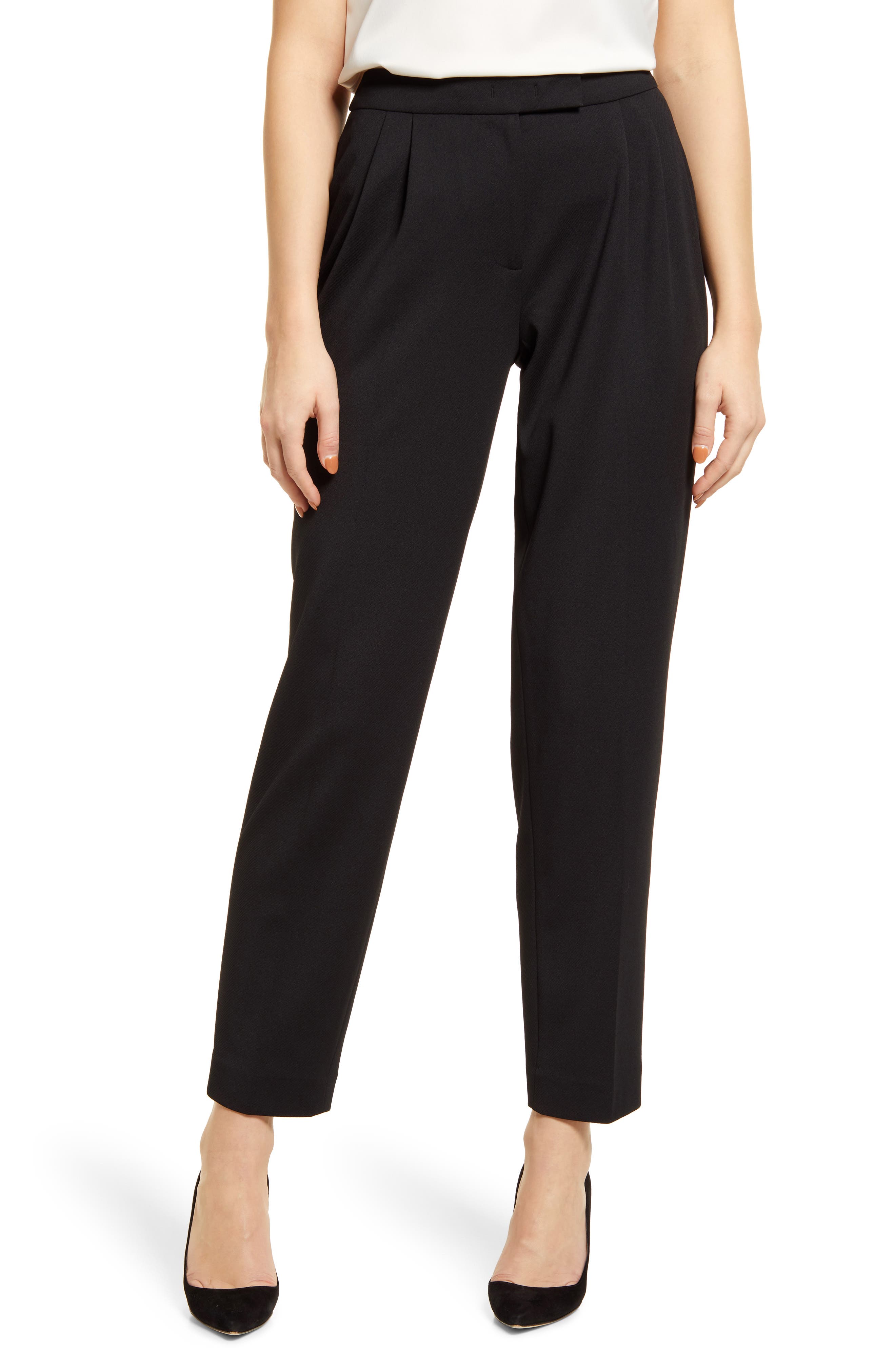 Anne Klein Ridge Twill Pleated Trousers