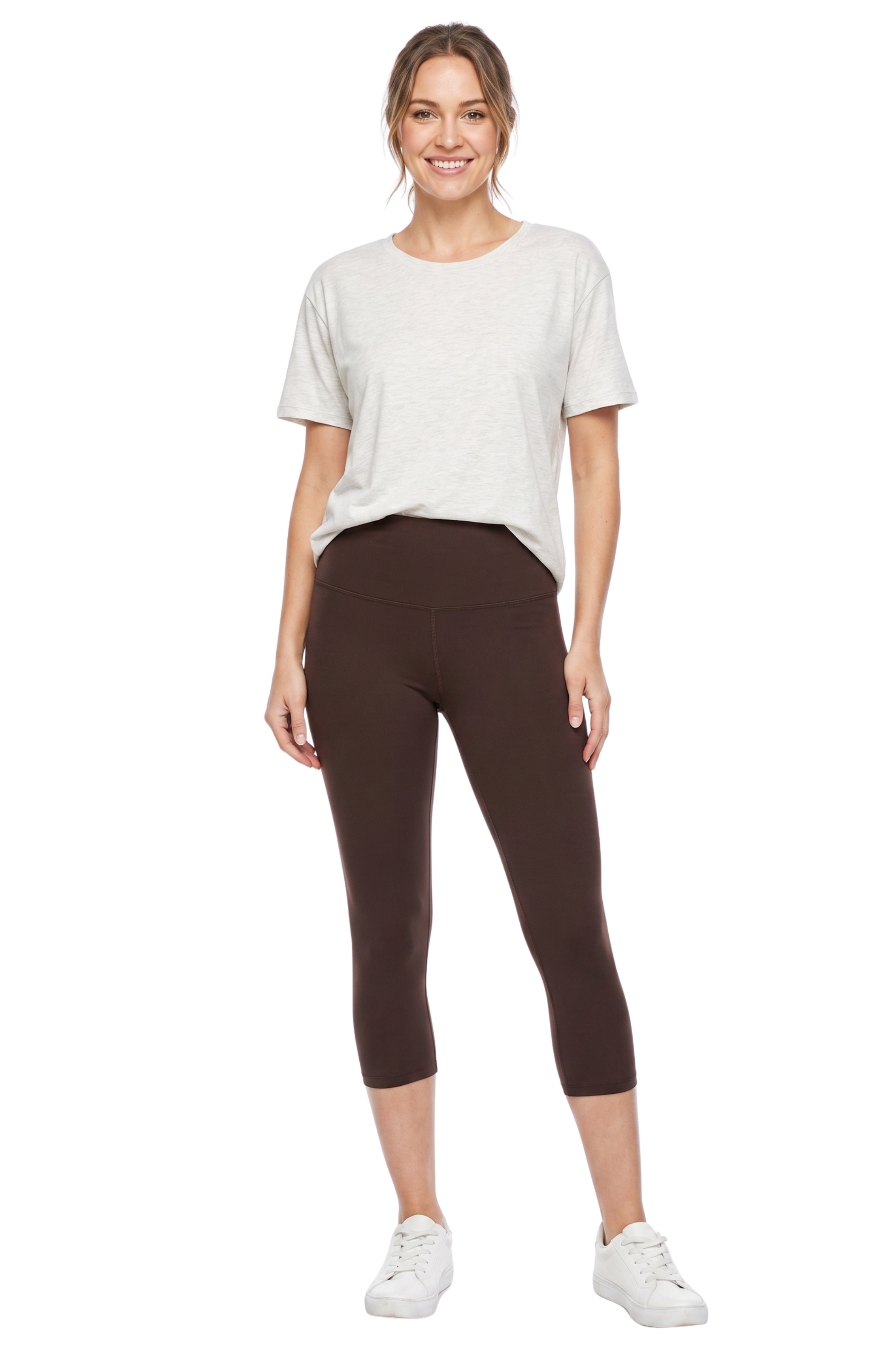 Brushed Basic Solid High Waisted Capris - 5 Inch - New Mix