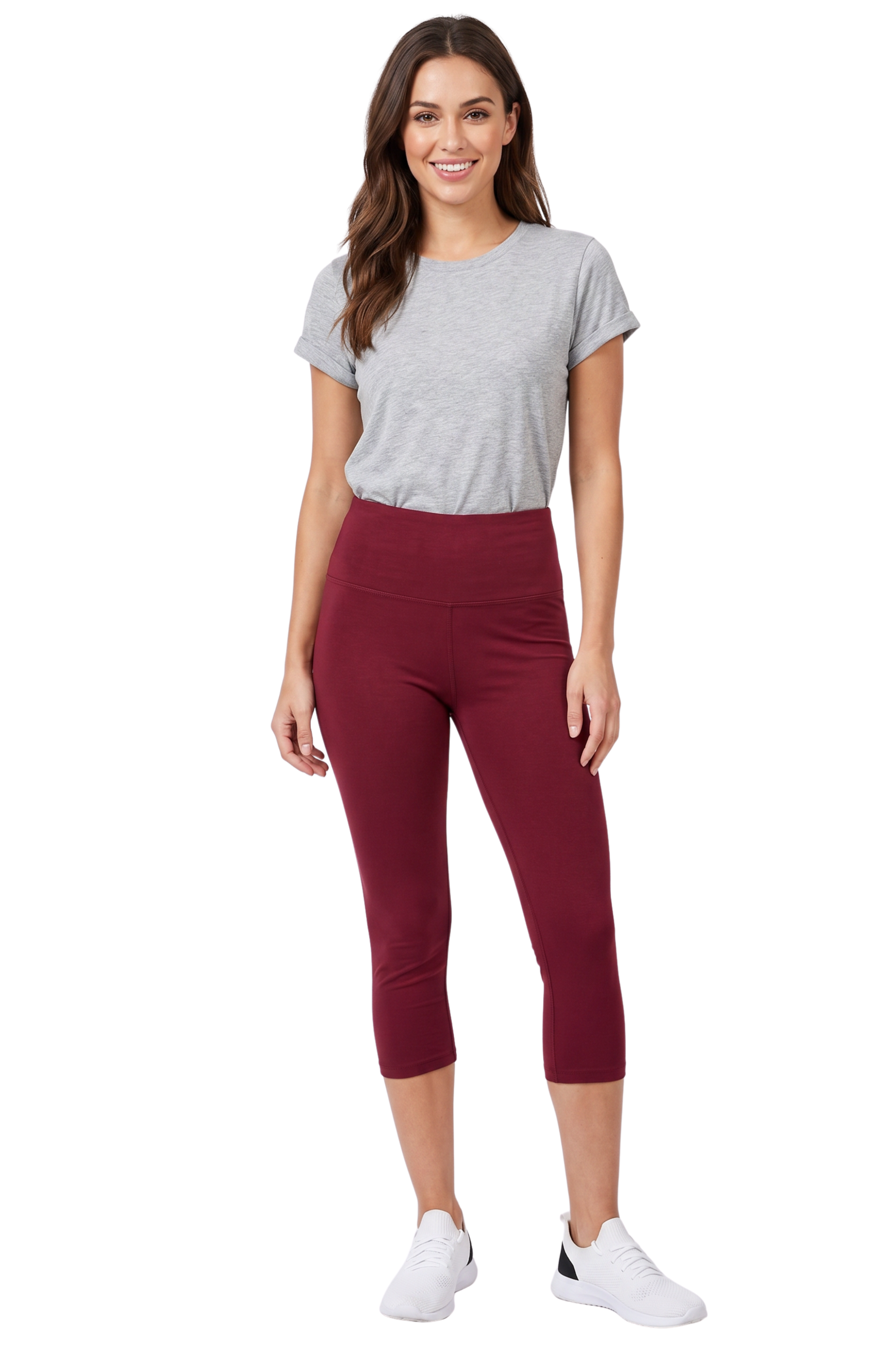 Brushed Basic Solid High Waisted Capris - 5 Inch - New Mix
