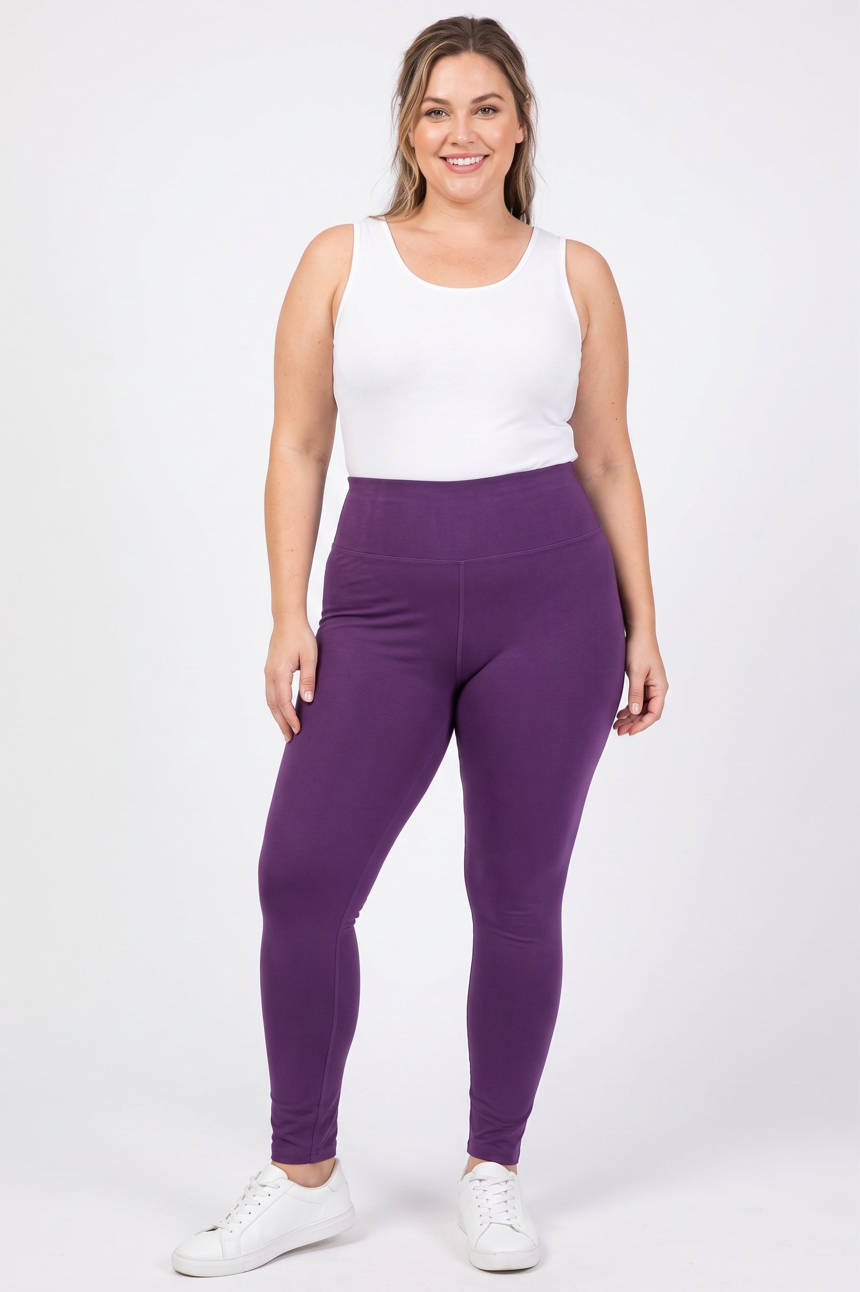 Buttery Smooth Basic Solid High Waisted Extra Plus Size Leggings - 5 Inch - 3X-5X