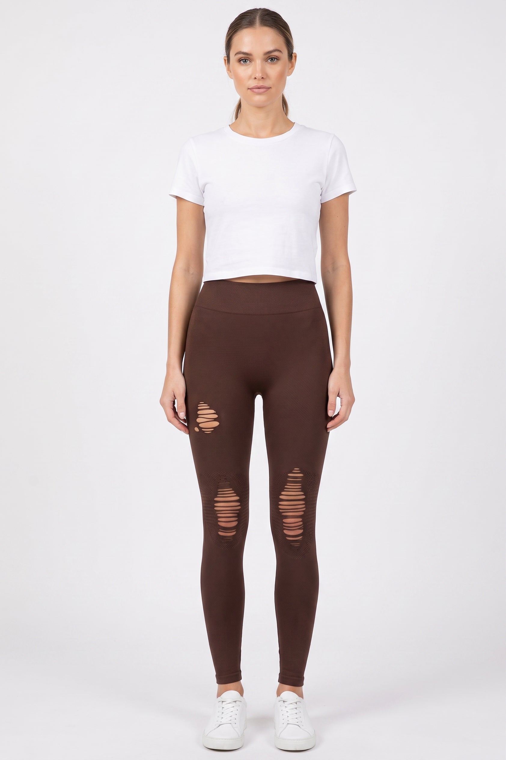 Vintage High Waisted Shredded Cotton Leggings