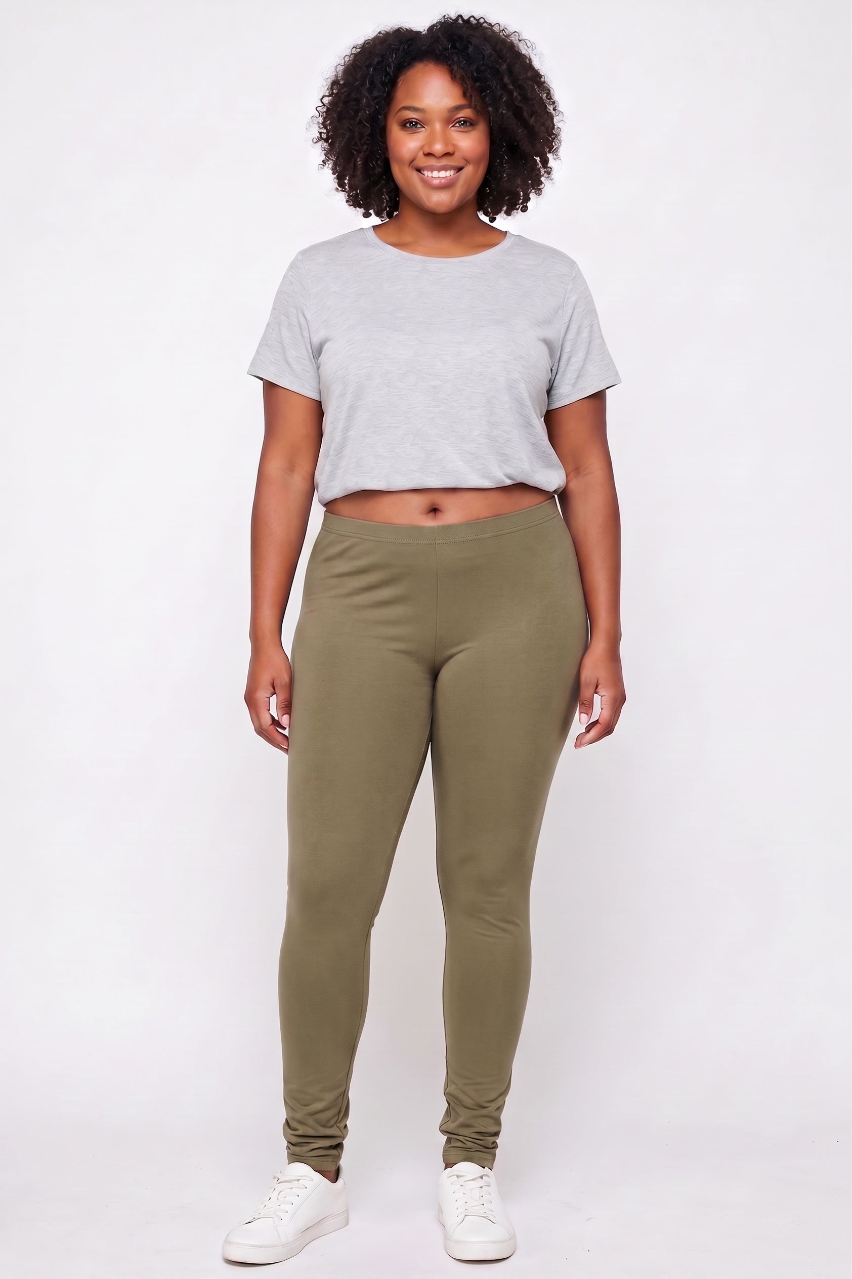 Buttery Smooth Basic Solid Plus Size Leggings - EEVEE