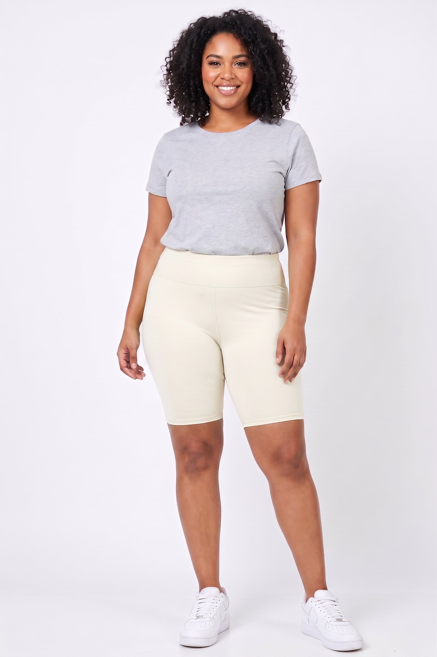 Buttery Smooth Basic Solid Plus Size Biker Shorts - 3 Inch
