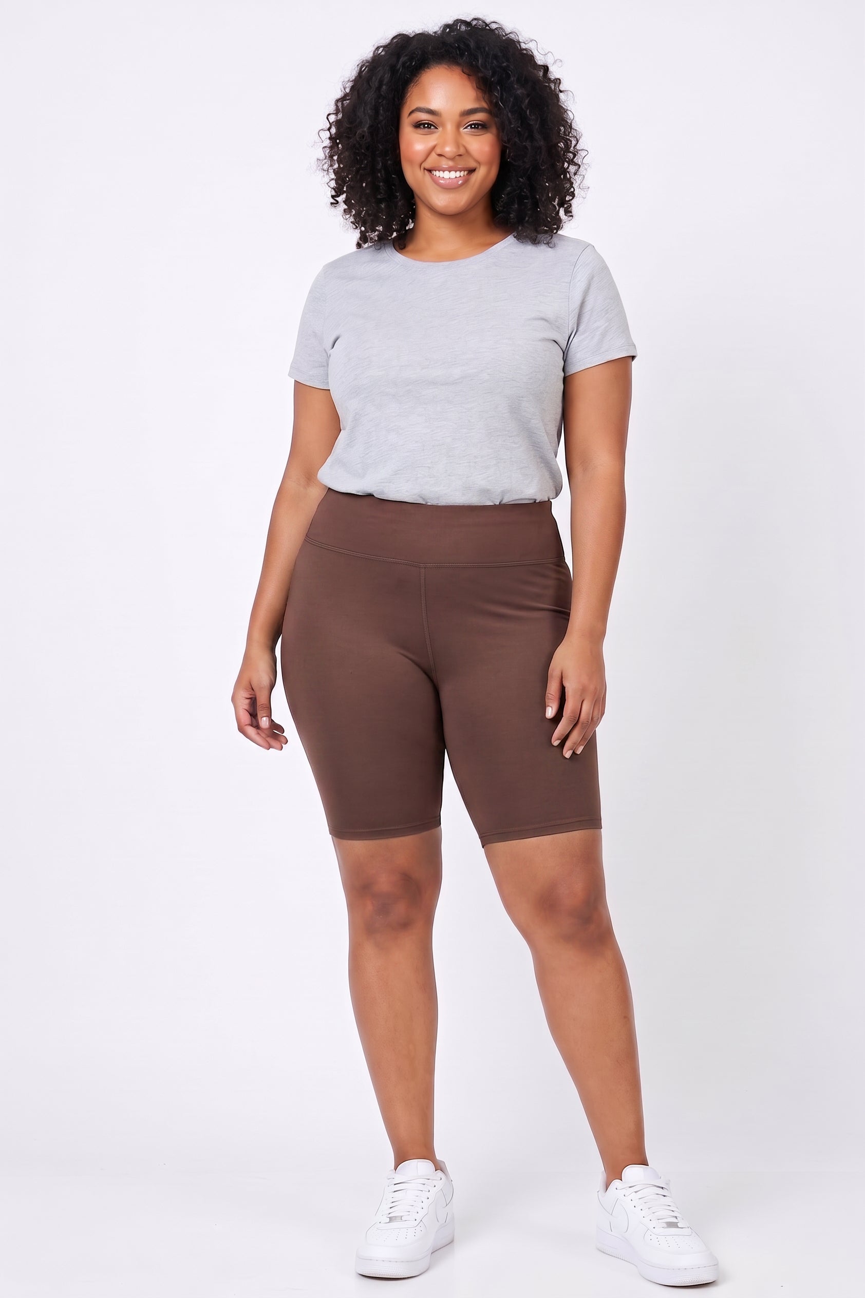 Buttery Smooth Basic Solid Plus Size Biker Shorts - 3 Inch