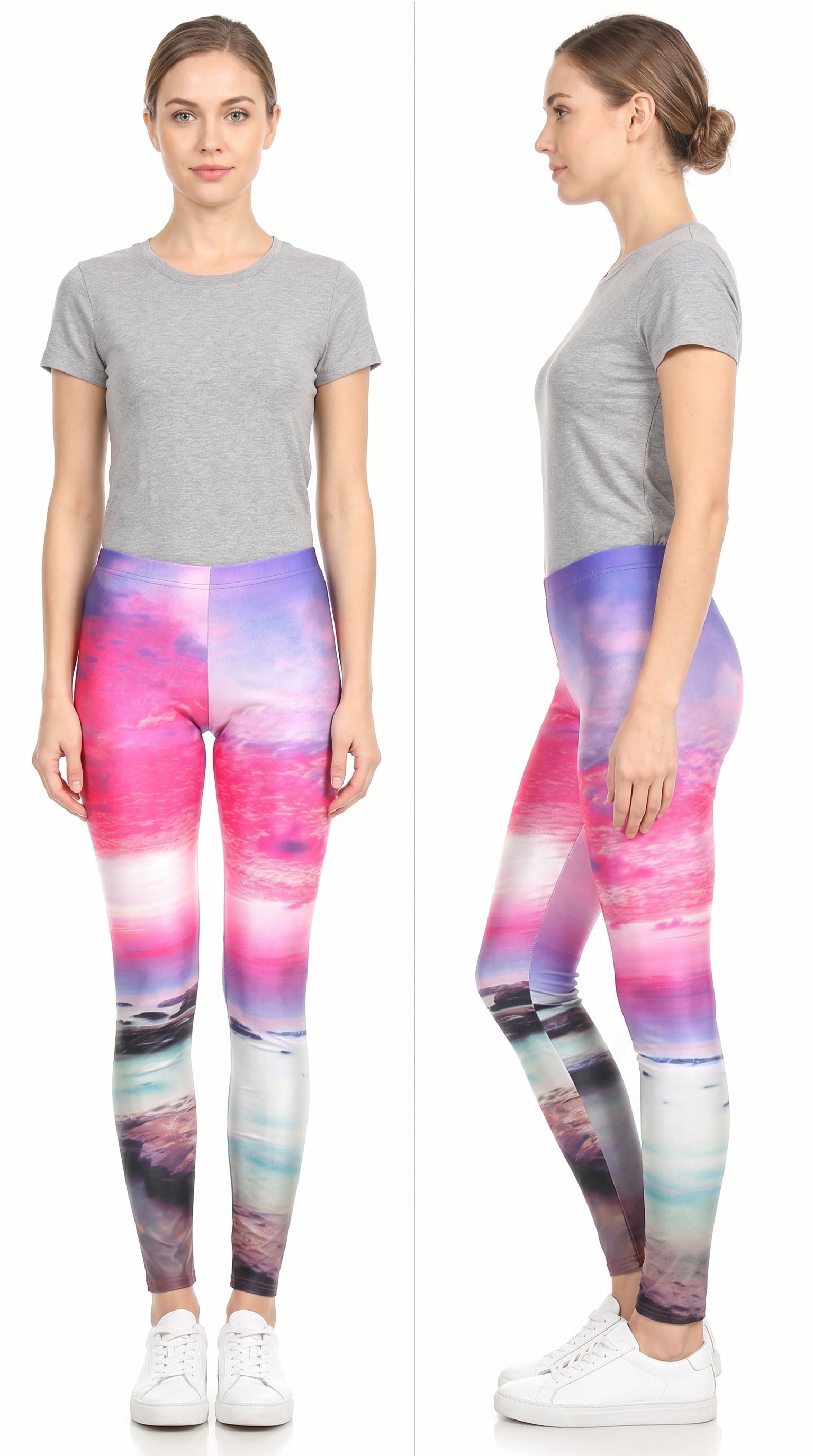 Premium Graphic Print Vibrant Sunset Leggings