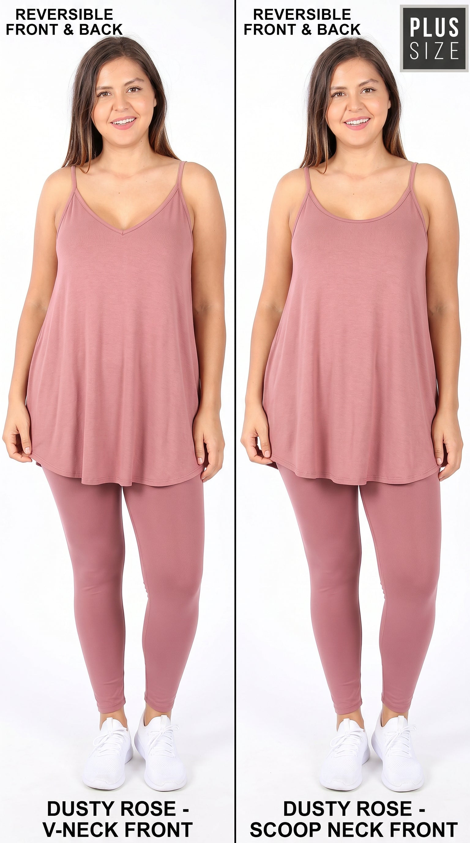 Reversible Spaghetti Strap Rayon Plus Size Camisole