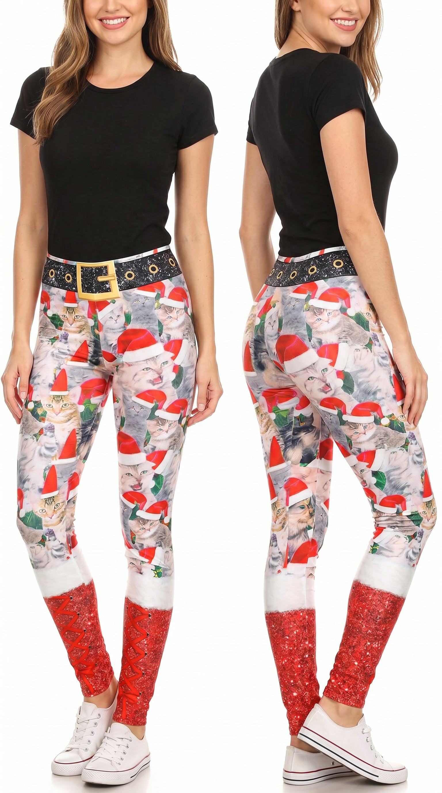 Jolly Christmas Cats and Dogs Leggings