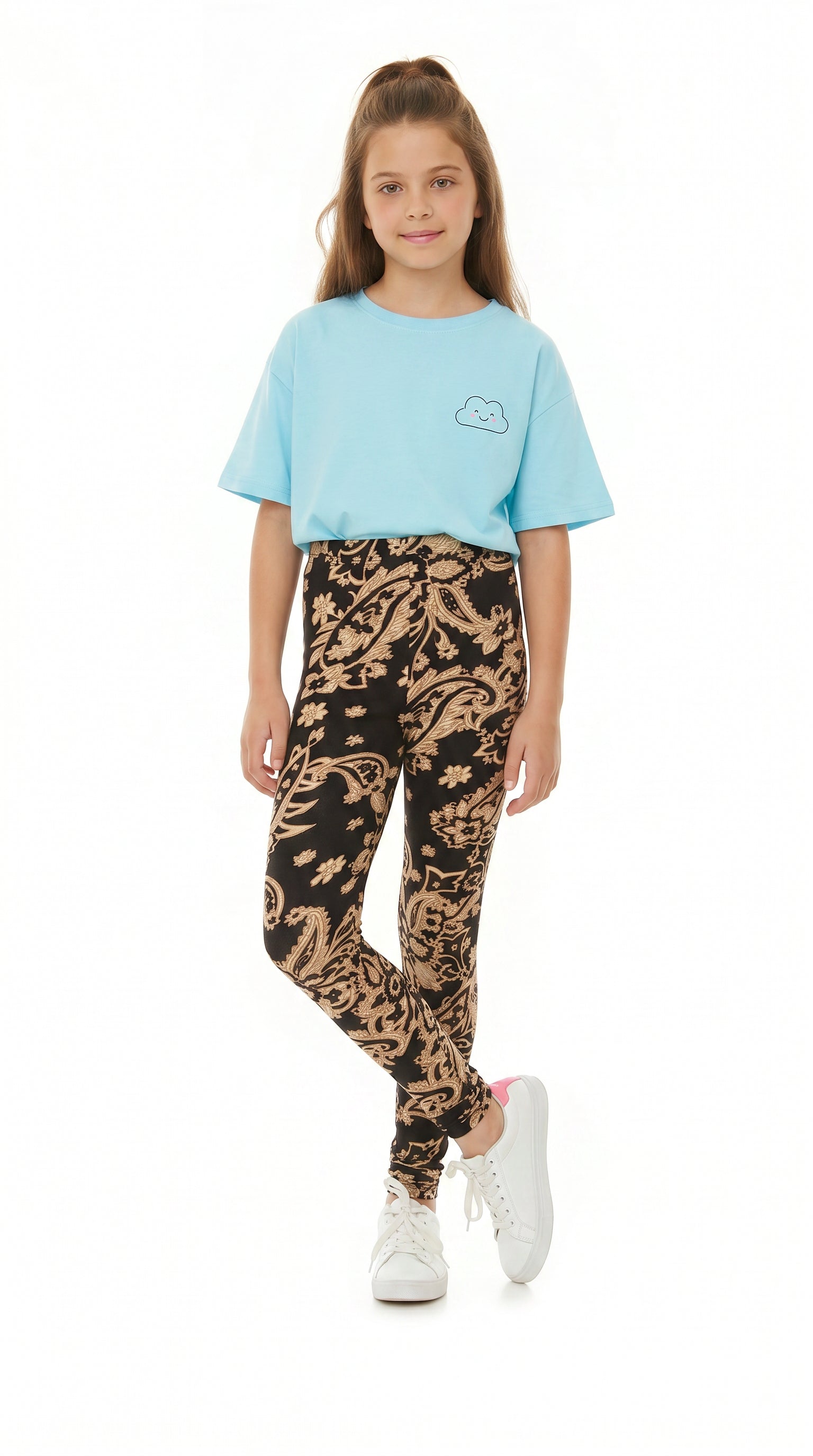 Buttery Smooth Sandstone Paisley Kids Leggings
