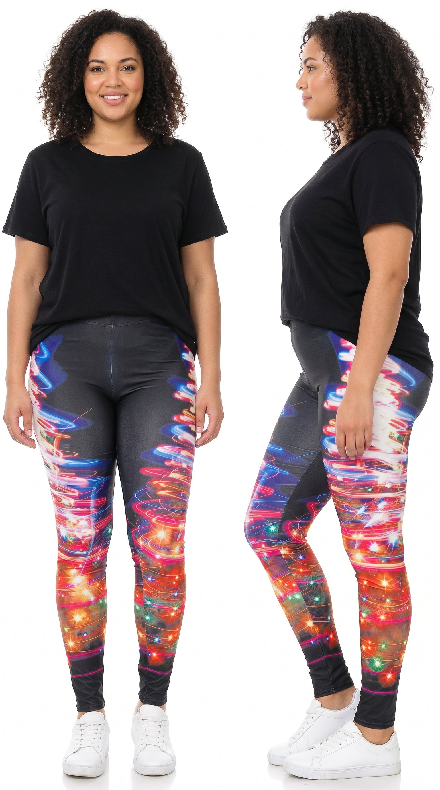 Electric Christmas Tree Leggings - Plus Size
