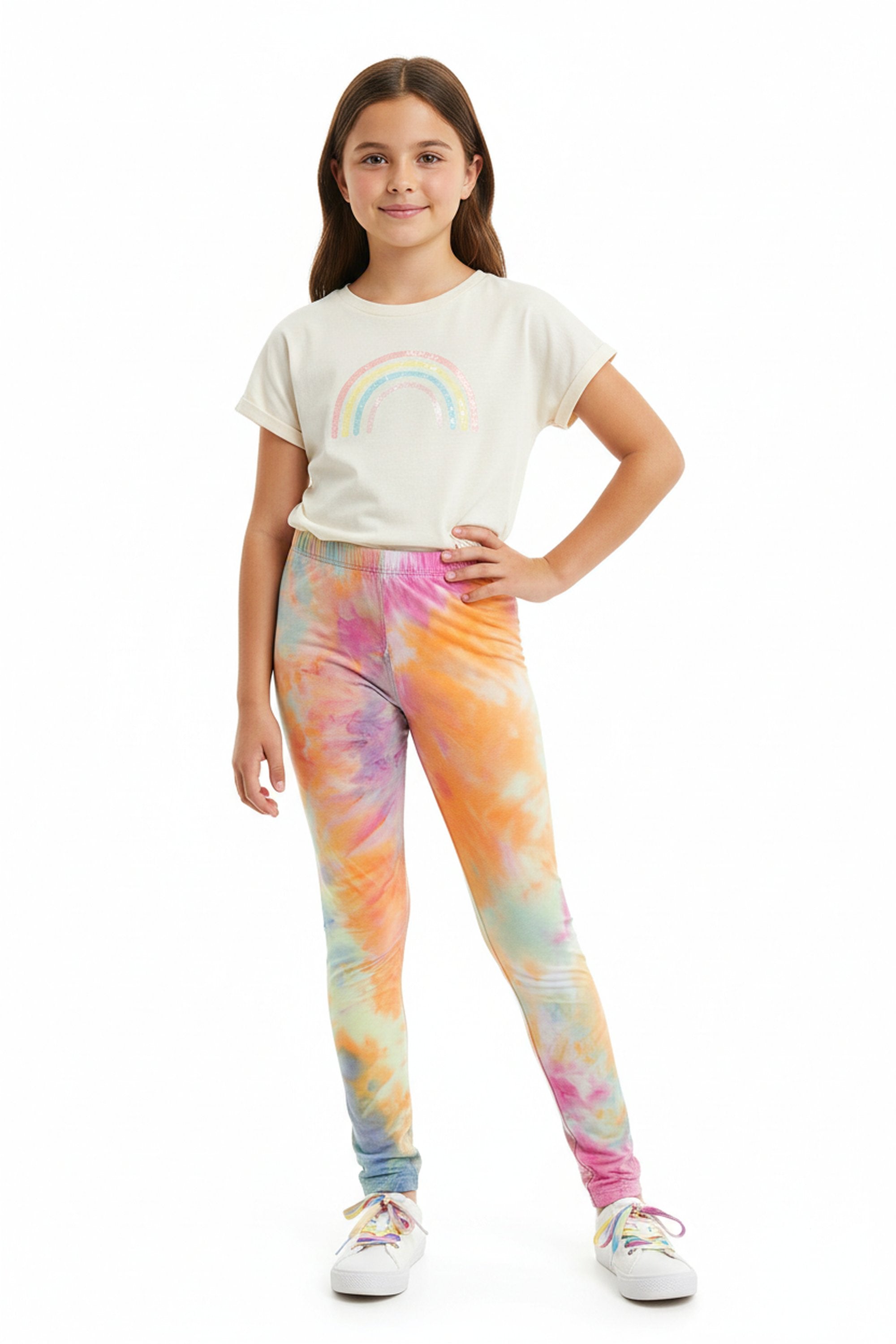 Buttery Smooth Multi-Color Pastel Tie Dye Kids Leggings