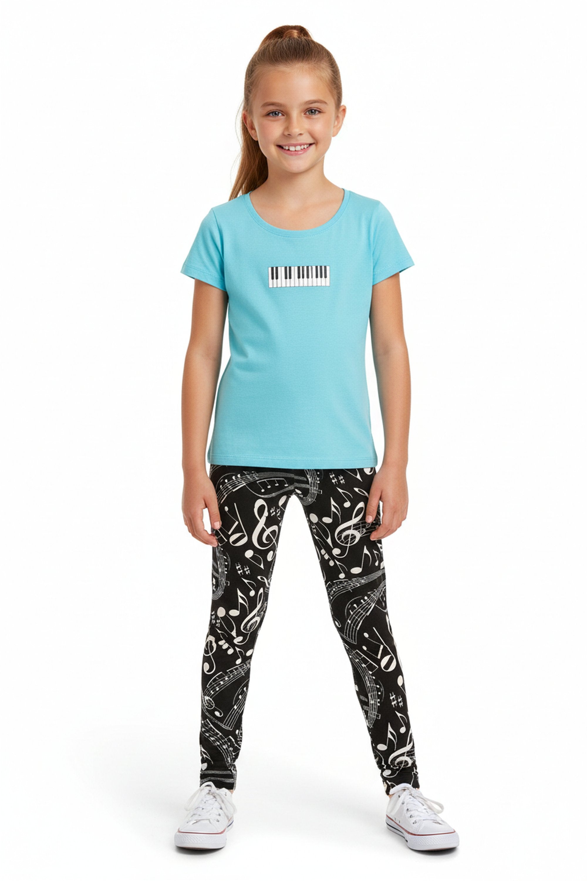 Brushed Music Note Kid's Leggings