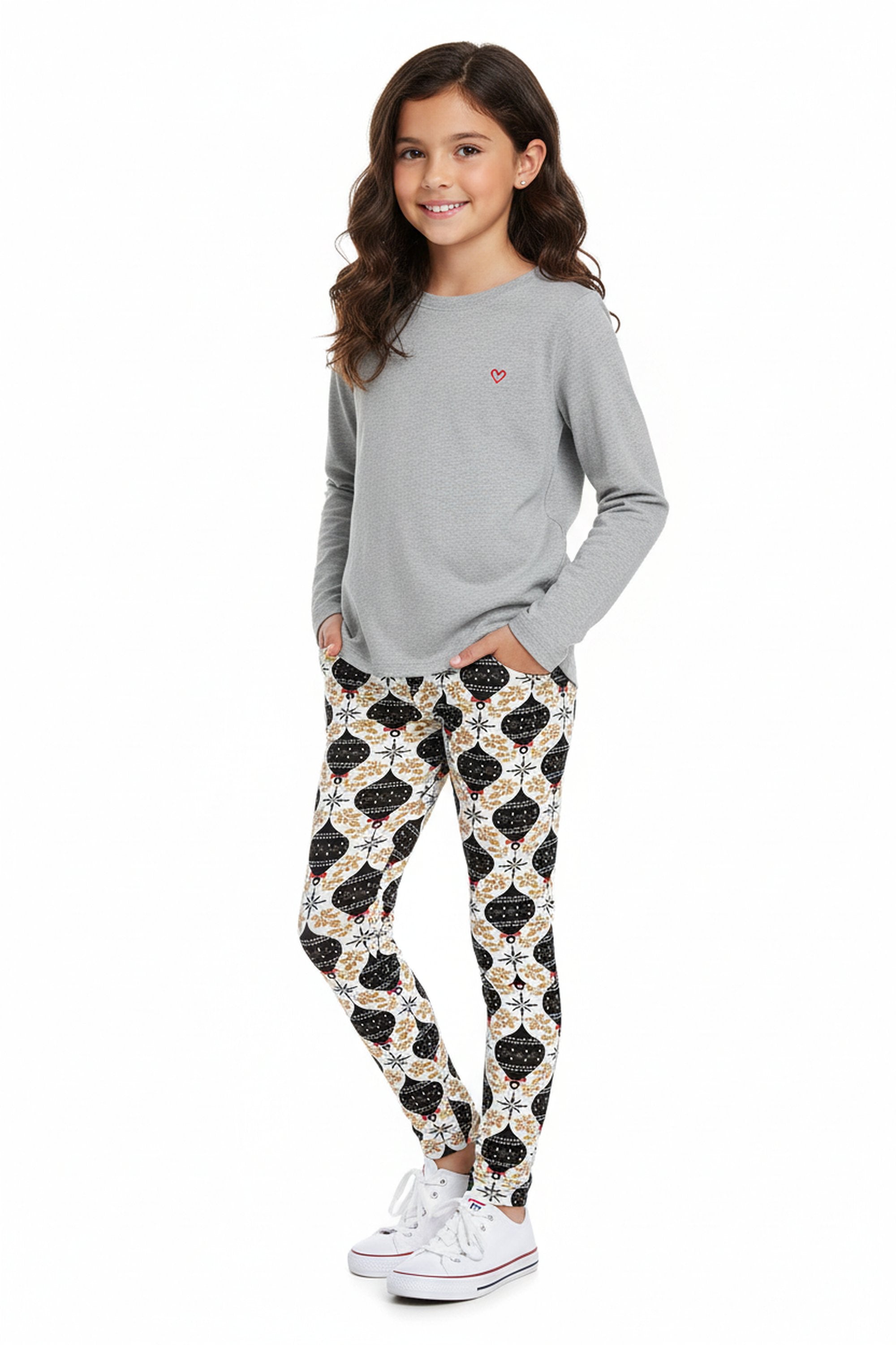 Brushed Hanging Xmas Ornament Kids Leggings
