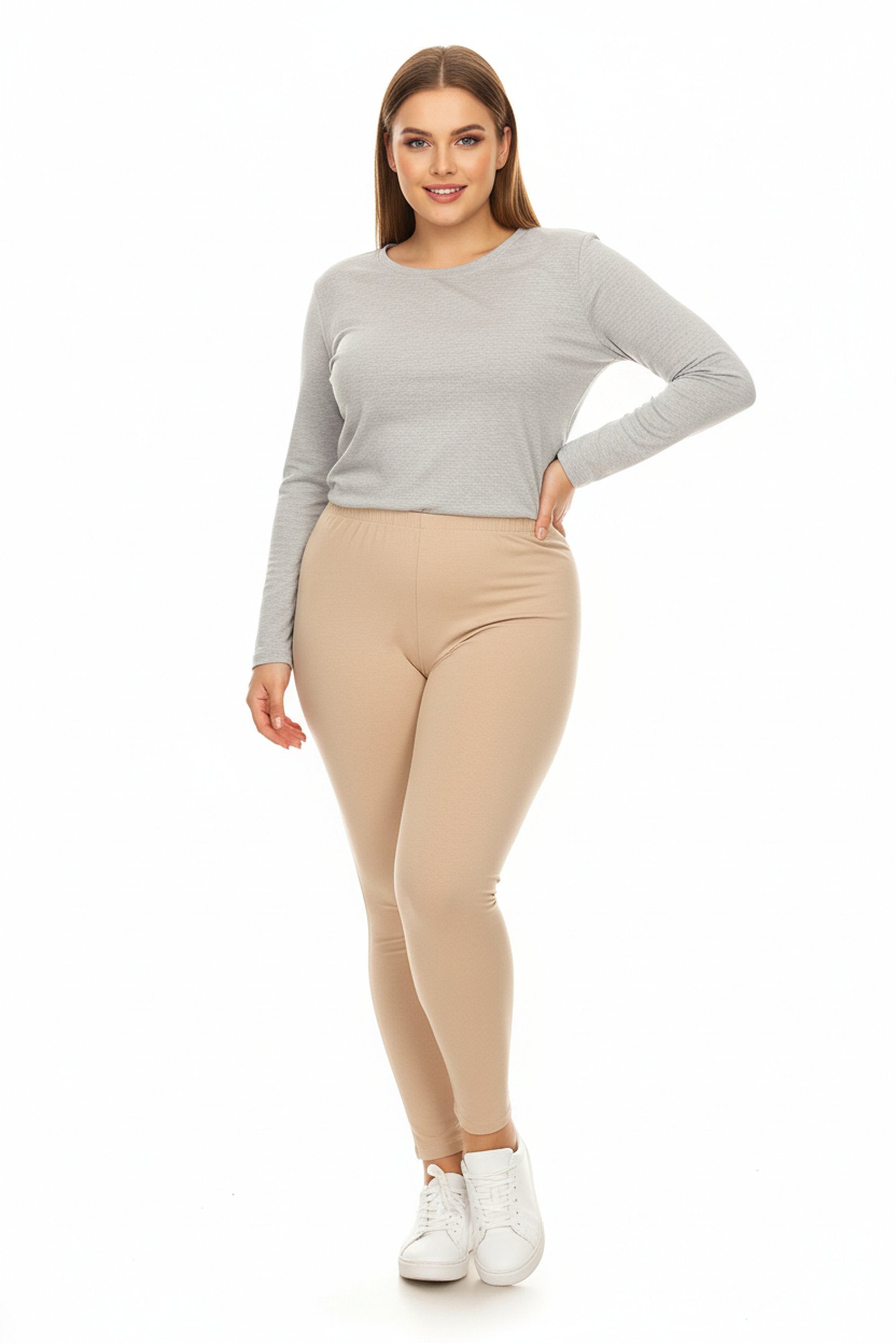 Brushed Basic Solid Leggings Extra Plus Size Leggings - 3X-5X - New Mix