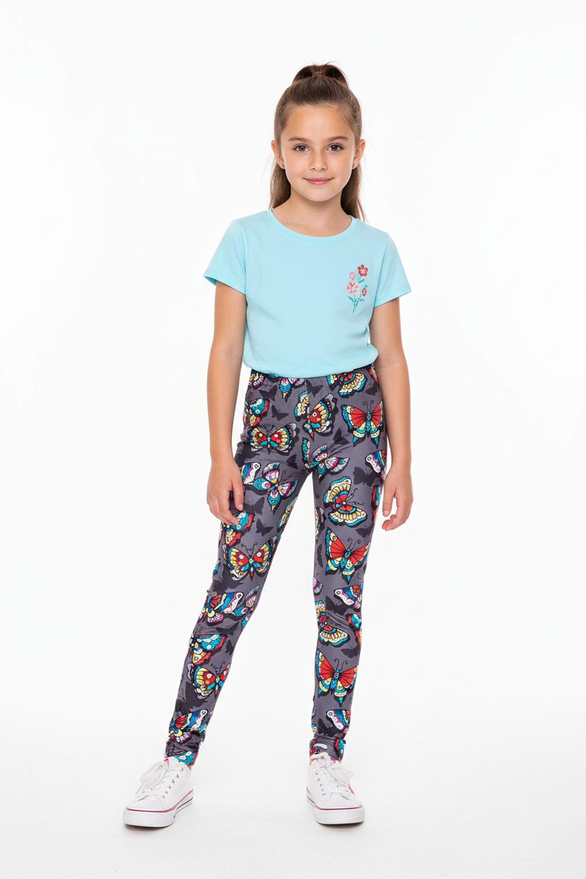 Creamy Soft Jewel Tone Butterfly Kids Leggings - USA Fashion™