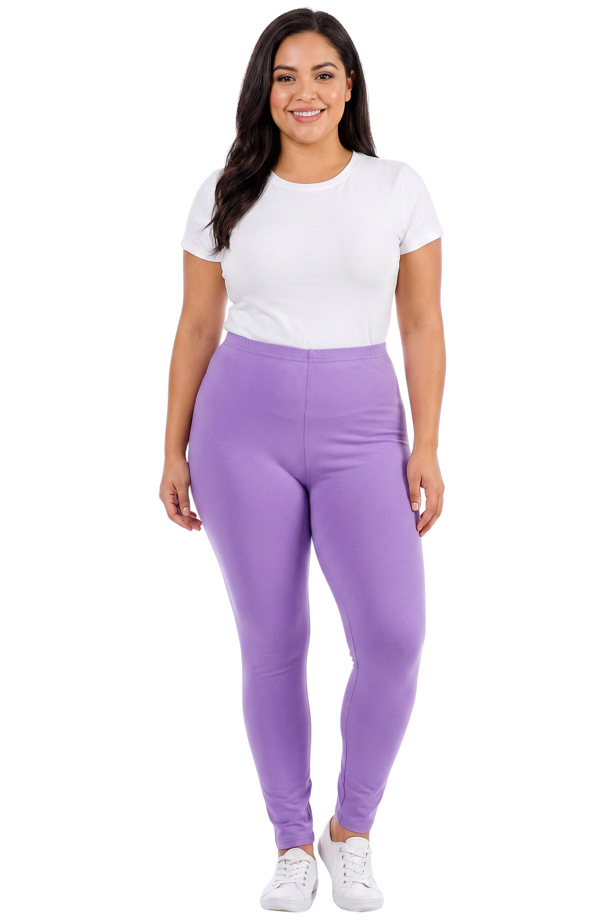 Brushed Basic Solid Plus Size Leggings - New Mix