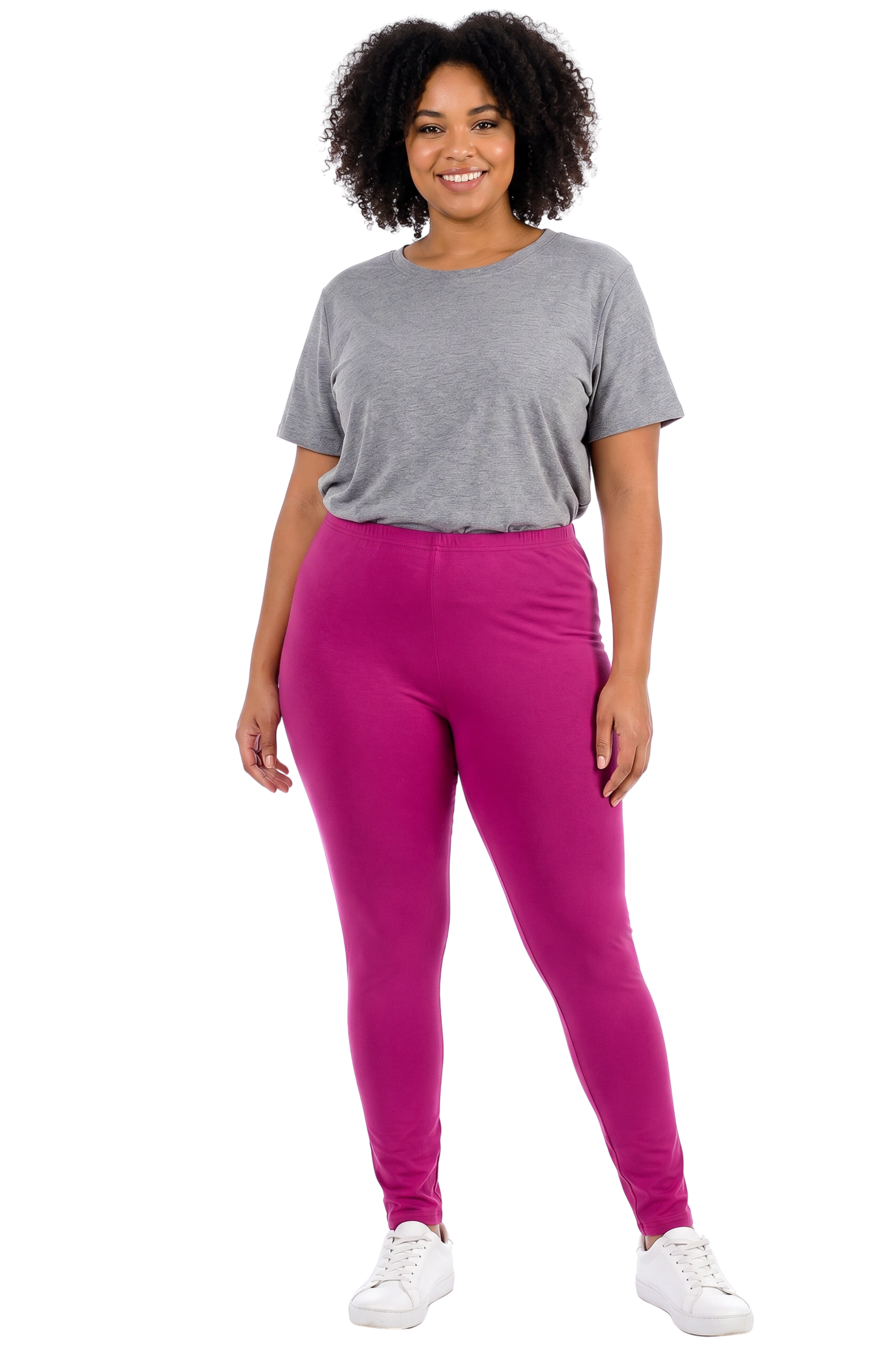 Brushed Basic Solid Plus Size Leggings - New Mix